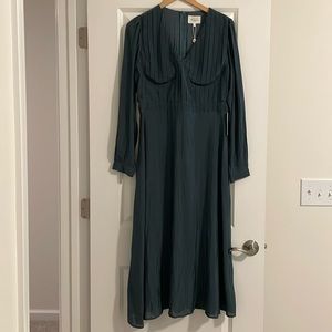 NWT Bohme Pleated Underwire Mini Dress in Teal